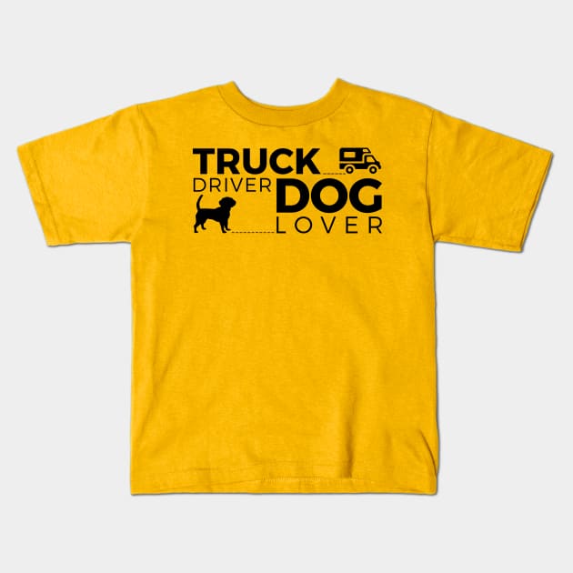 Truck Driver - Dog Lover Kids T-Shirt by quenguyen